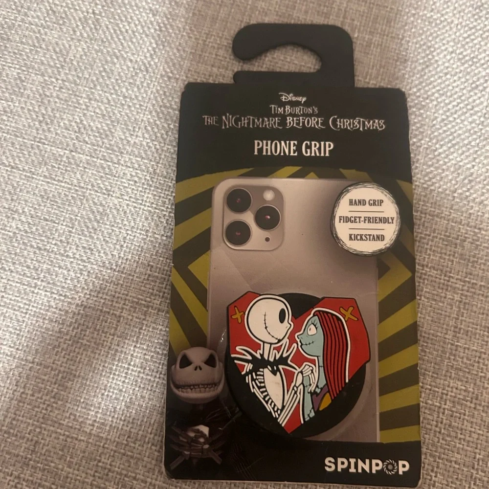 Disney Nightmare Before Christmas Jack & Sally Red and Black Phone Grip